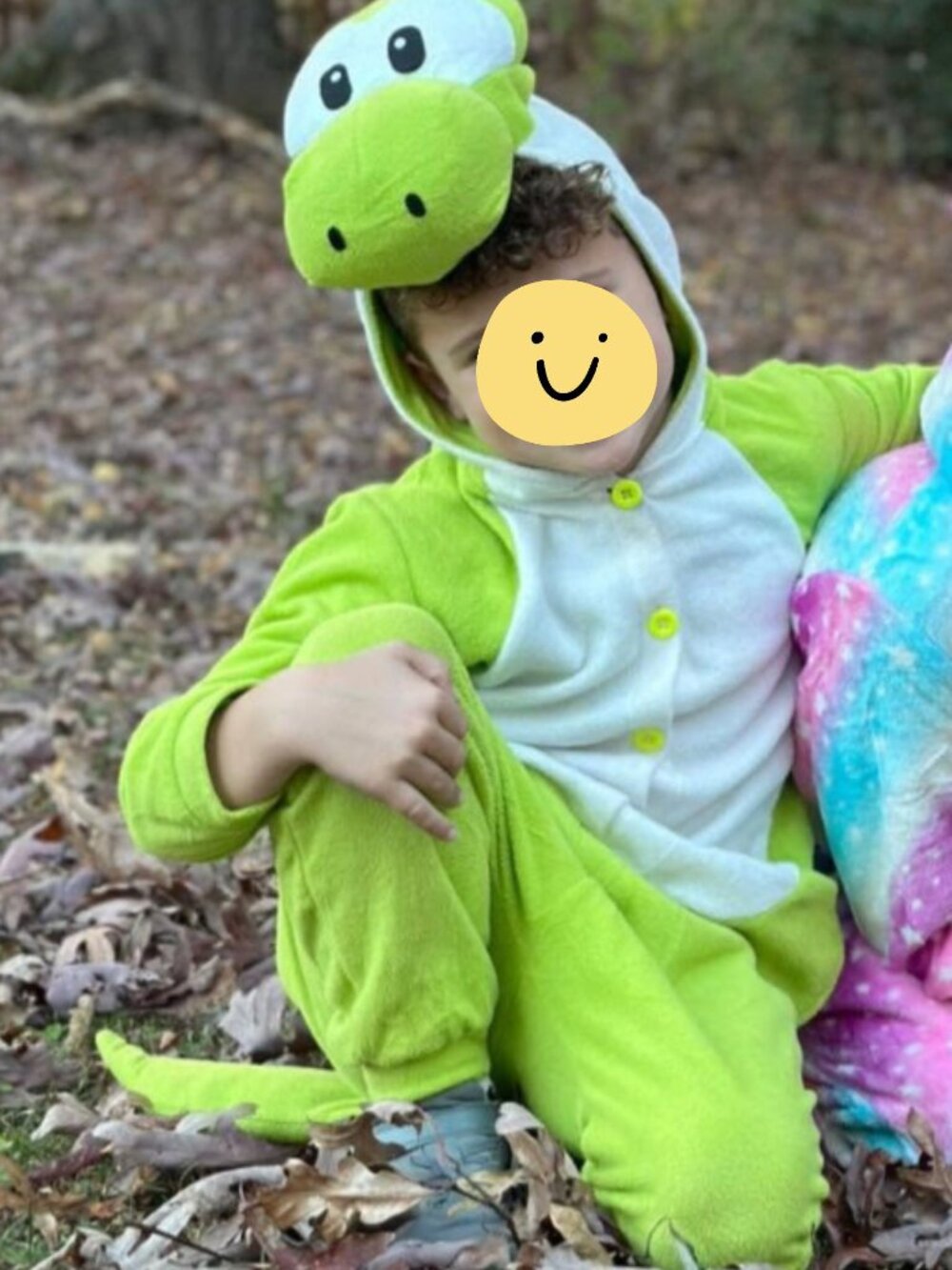 Super Mario Yoshi Kids Halloween Costume Green Hooded Jumpsuit size 6T-7T